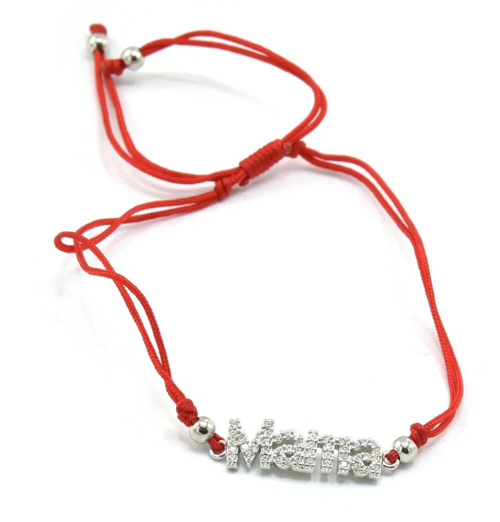 Red Cord “Mama” Bracelet CZ Crystal Letters Cute Gift for Mom